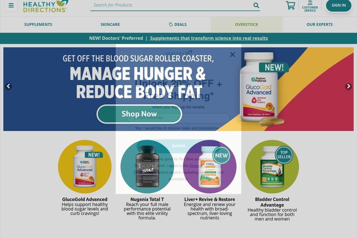 Healthy Directions homepage
