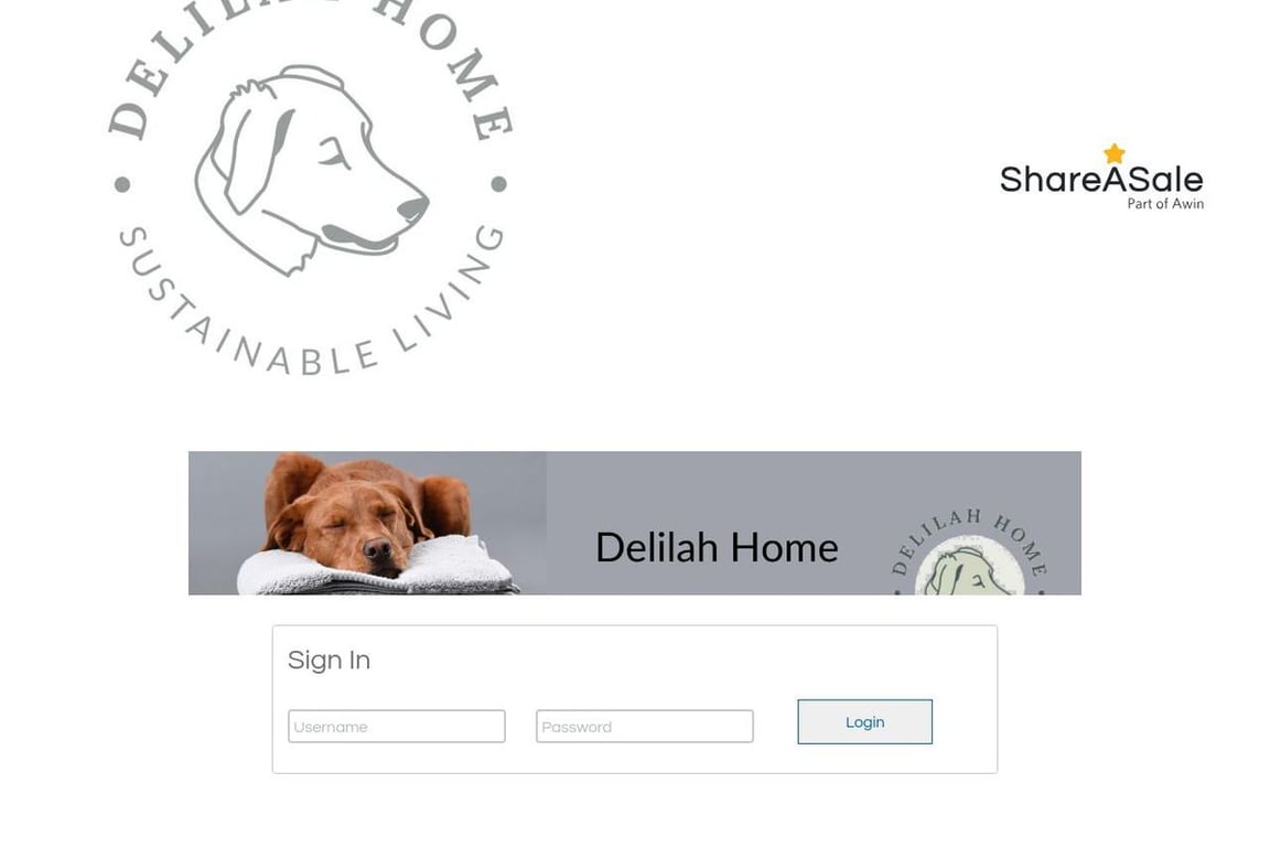 Delilah Home affiliate program signup page