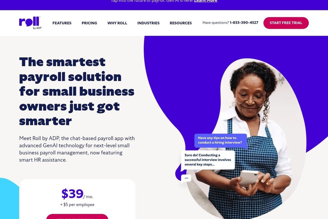 Roll by ADP homepage