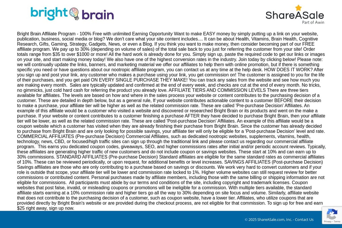 Bright Brain Affiliate Program: Commission & Program Details (2026)