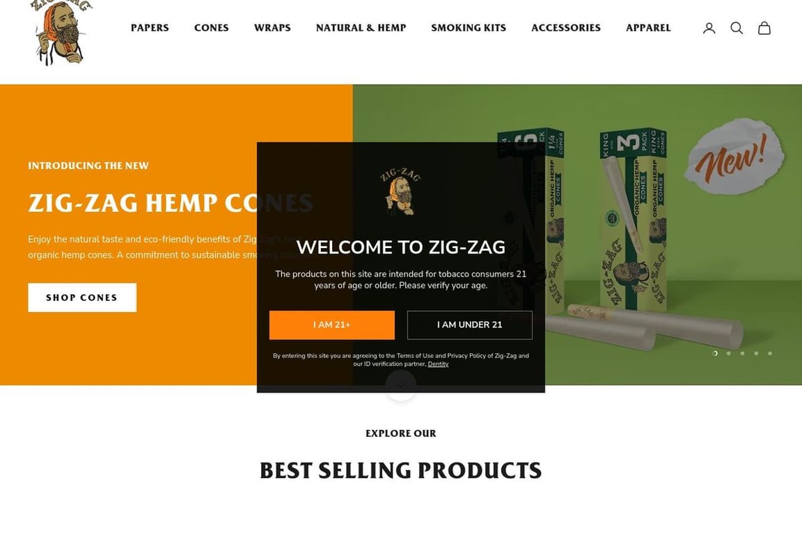 ZigZag homepage