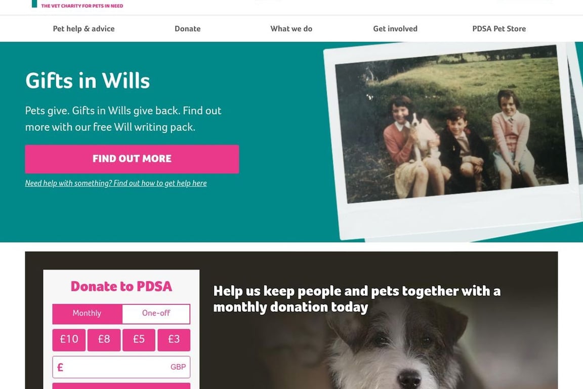 PDSA homepage