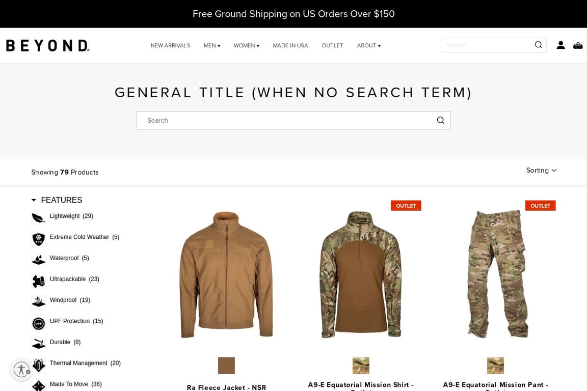 Beyond Clothing homepage