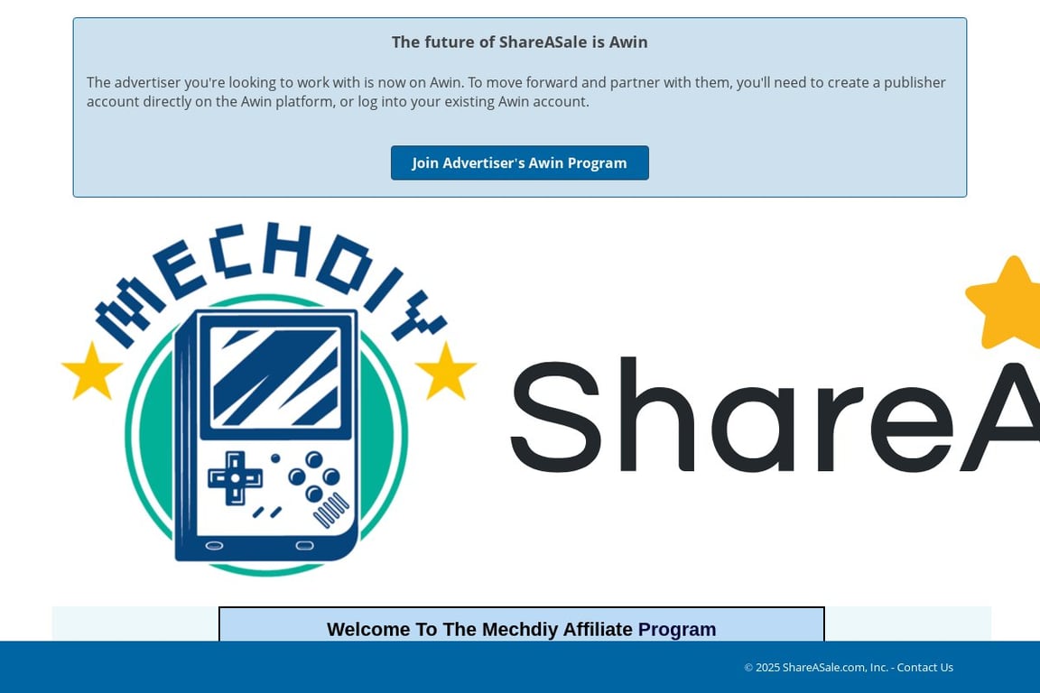 Mechdiy affiliate program signup page
