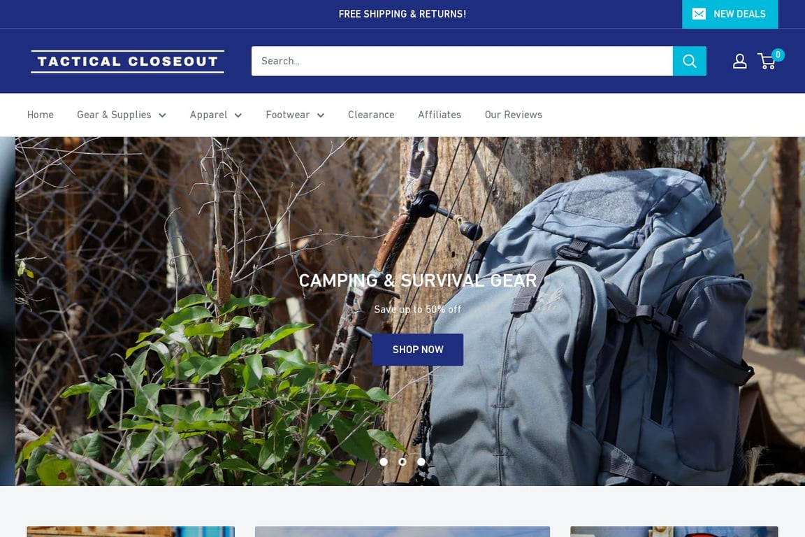 Tactical Closeout homepage
