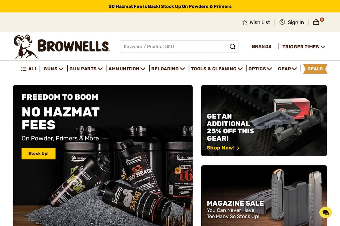 Brownells homepage