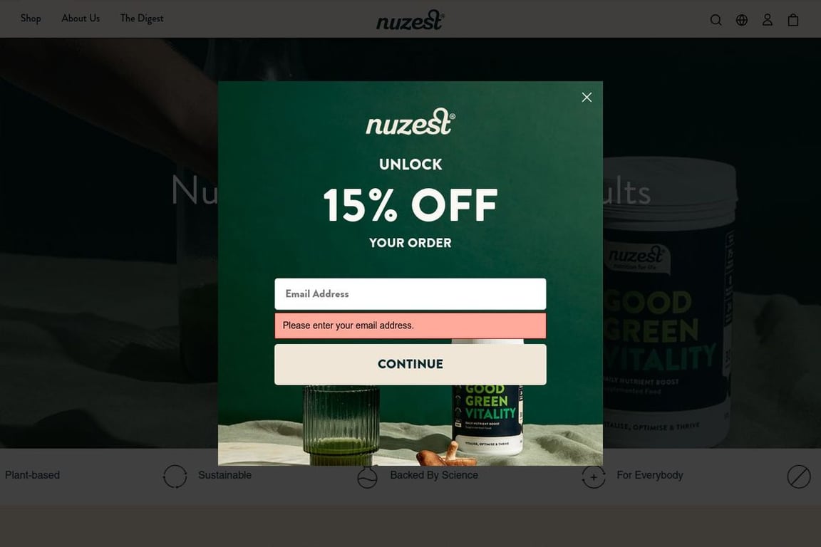 Nuzest USA homepage