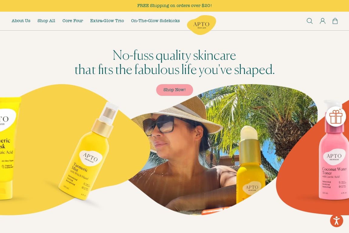 APTO Skincare homepage