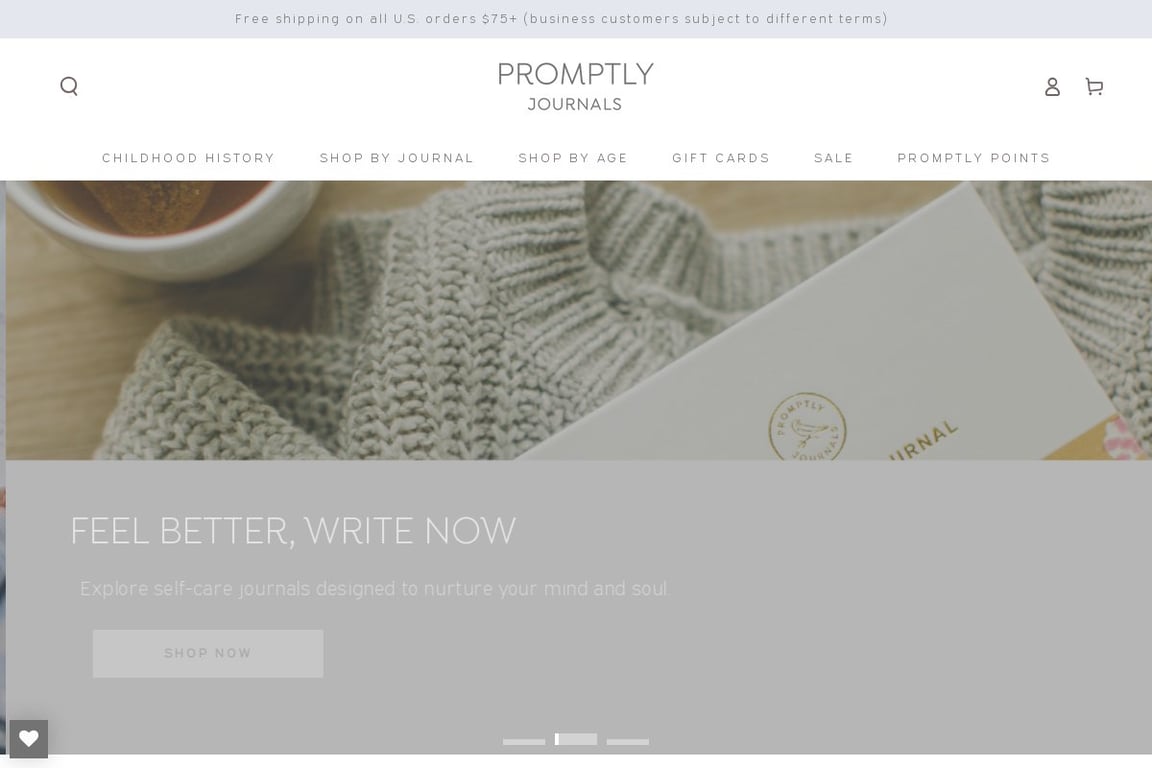 Promptly Journals homepage