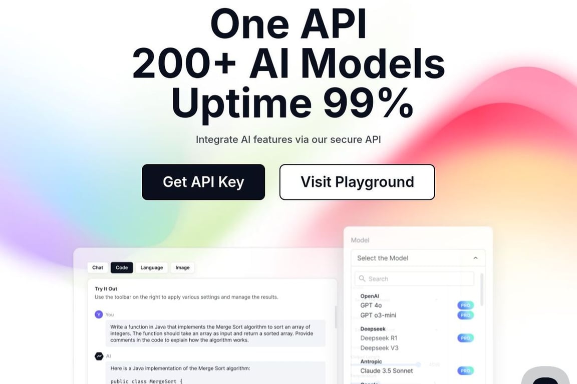 AI/ML API homepage