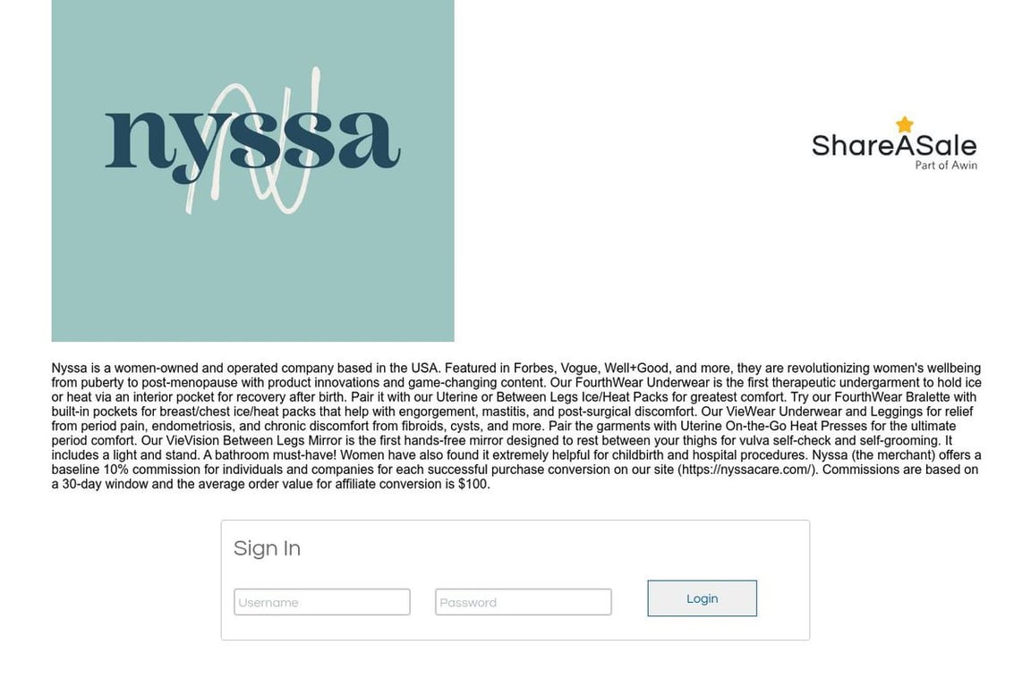 NYSSA affiliate program signup page