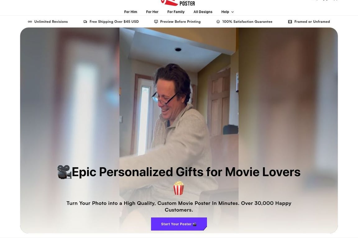 YourFilmPoster.com homepage