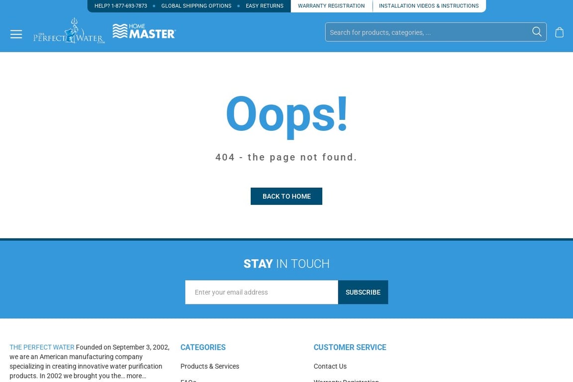 Perfect Water Technologies affiliate program signup page