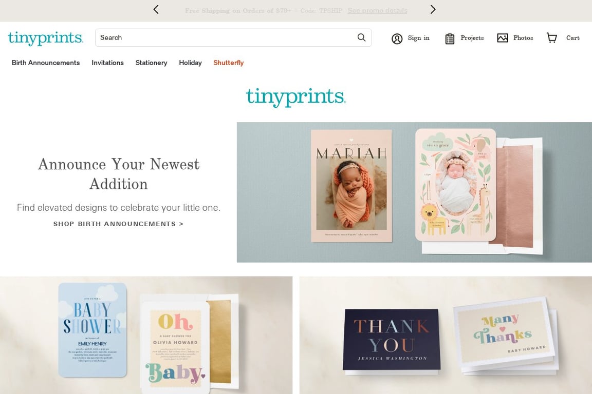 Tiny Prints homepage