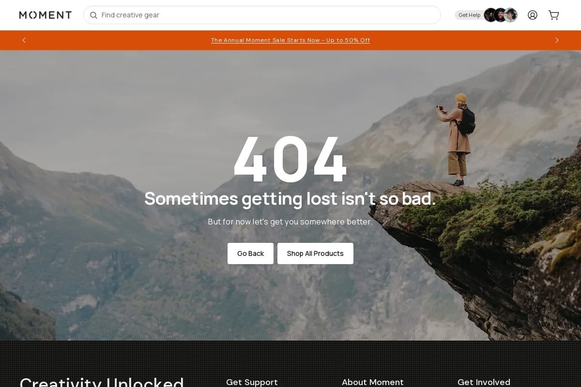 Moment affiliate program signup page