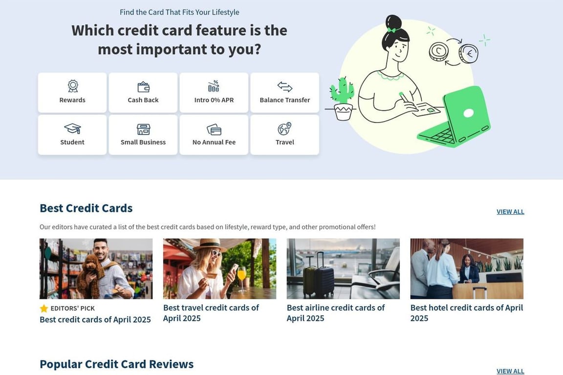 CardRatings homepage