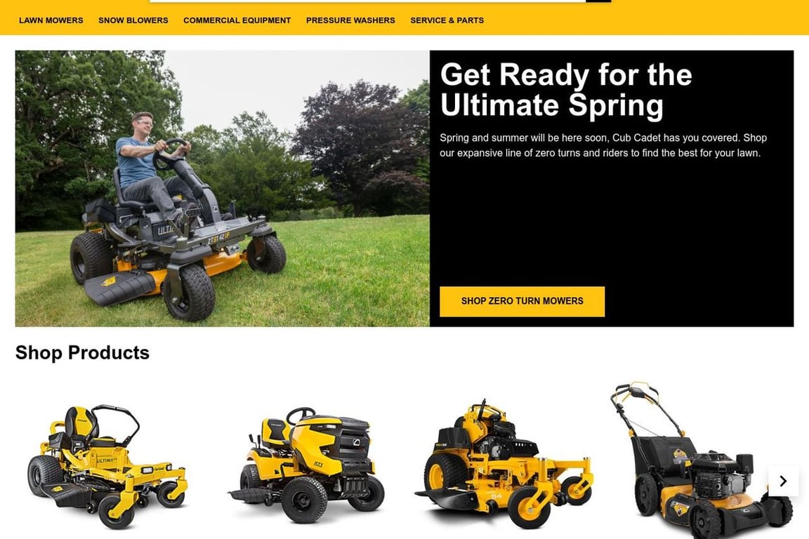 Cub Cadet CA homepage