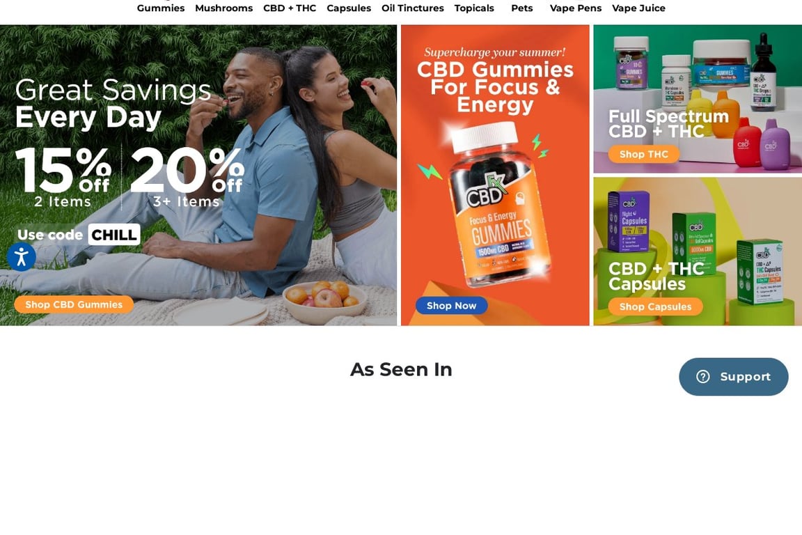 CBDfx homepage