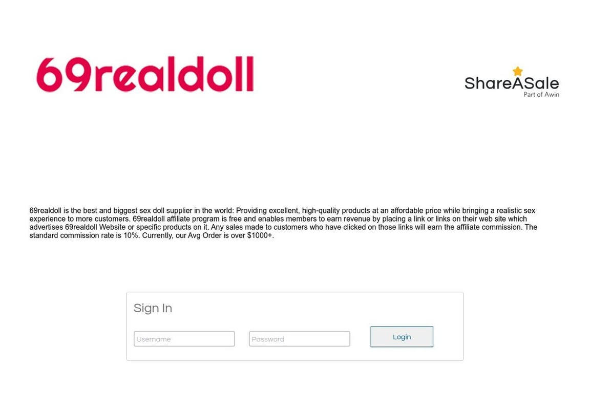 69realdoll affiliate program signup page