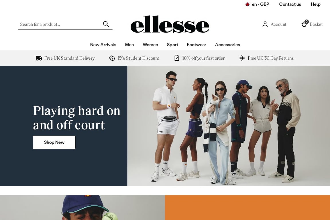 Ellesse homepage