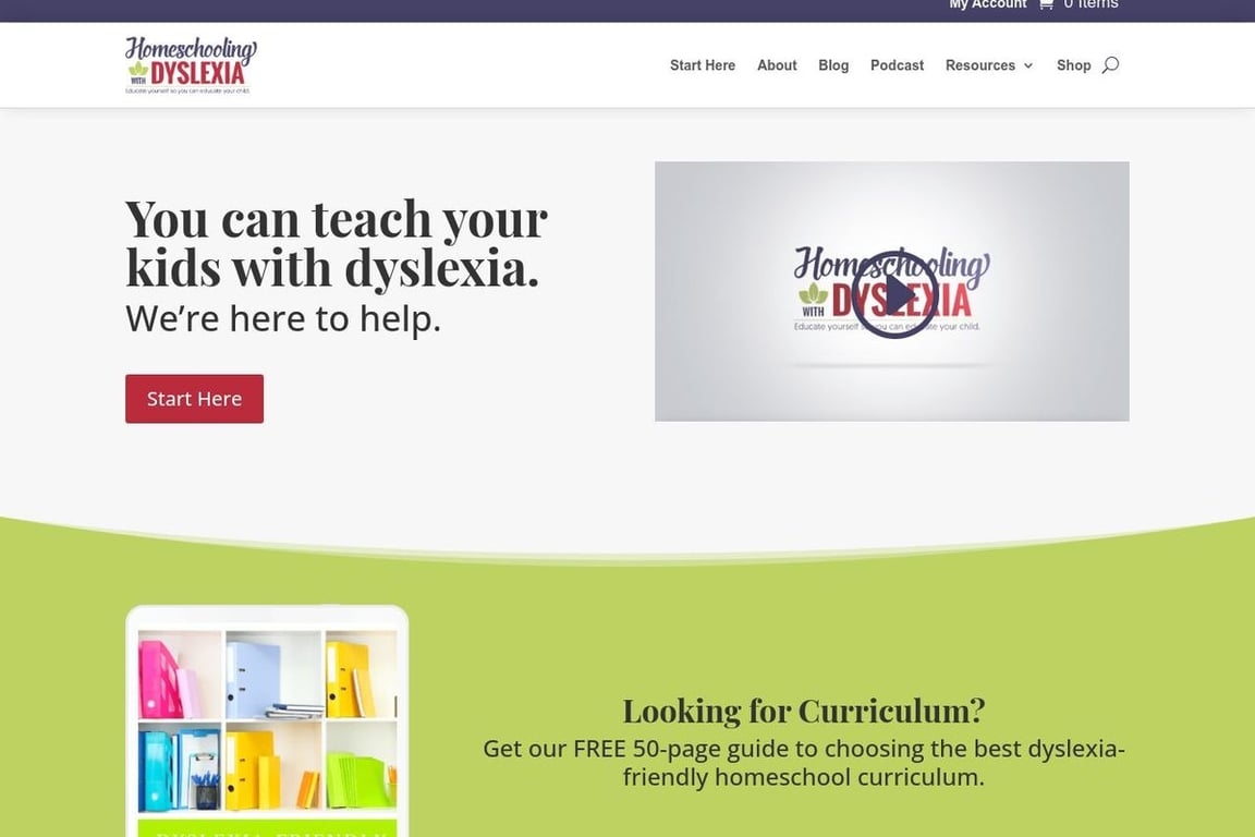 Homeschooling with Dyslexia homepage