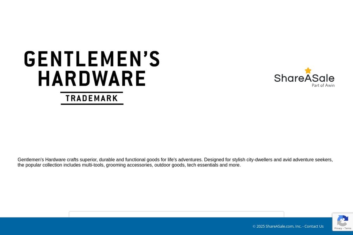 Gentlemen’s Hardware affiliate program signup page