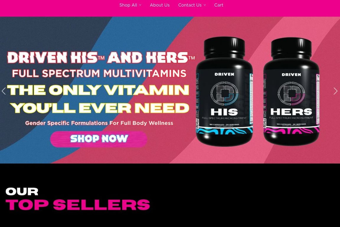 Driven Nutrition homepage