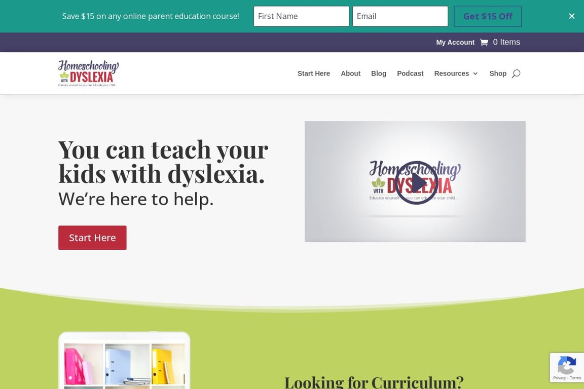 Homeschooling with Dyslexia homepage