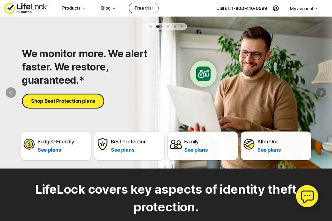 LifeLock homepage