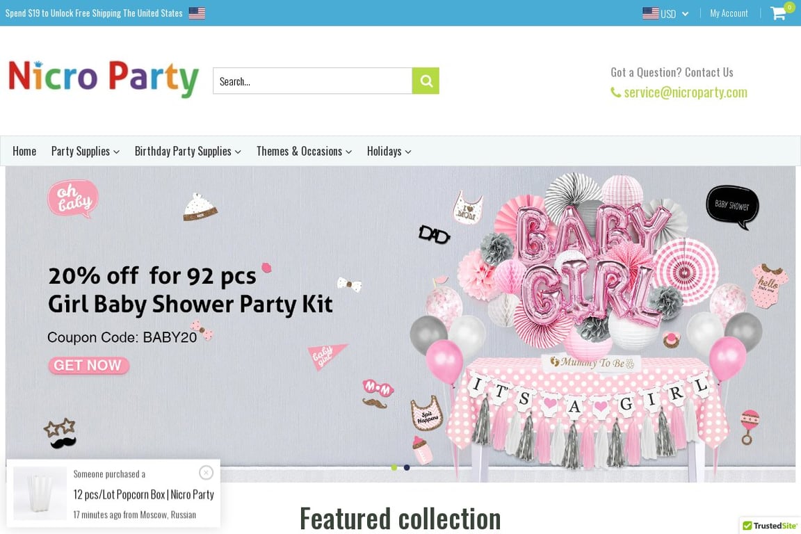 Nicro Party homepage