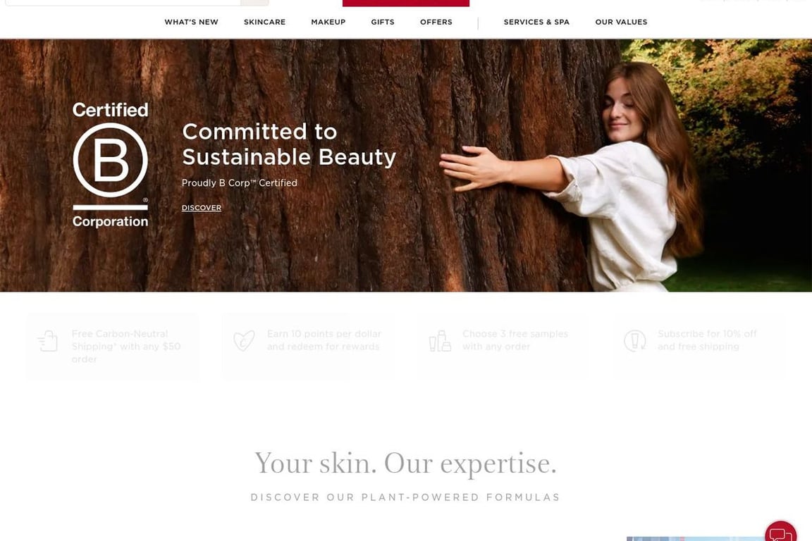 Clarins Canada homepage