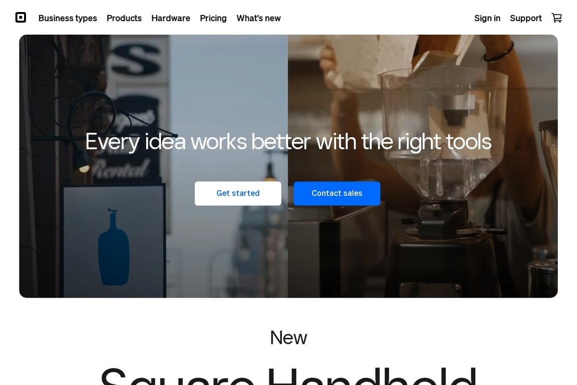 Square homepage