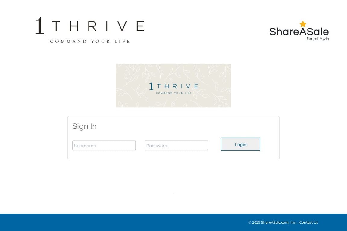 1thrive affiliate program signup page