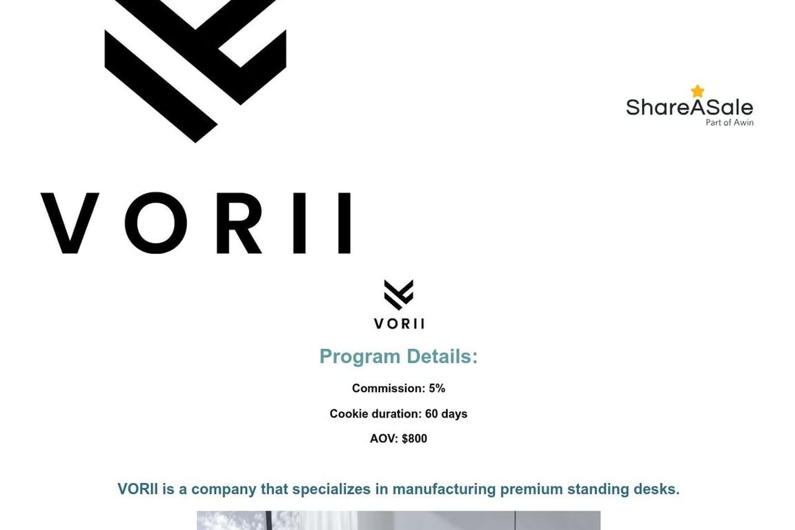 VORII affiliate program signup page
