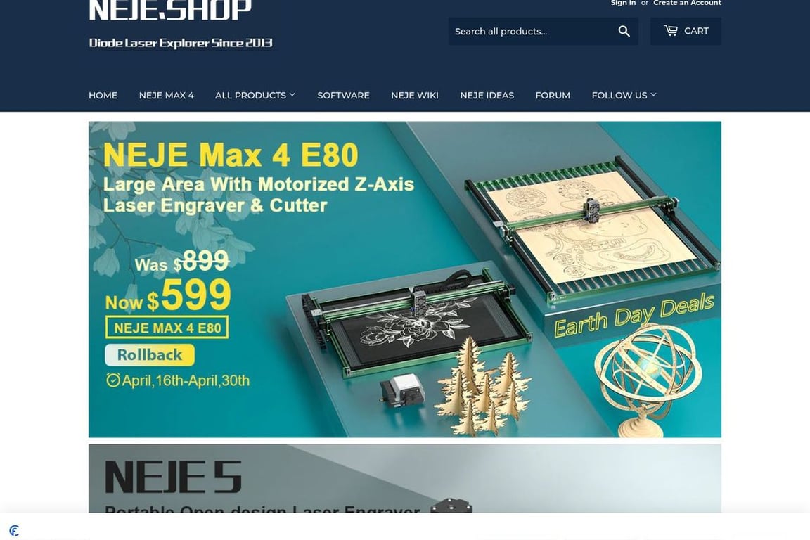 NEJE.shop homepage