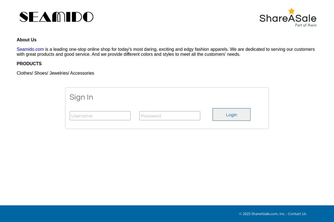 Seamido affiliate program signup page