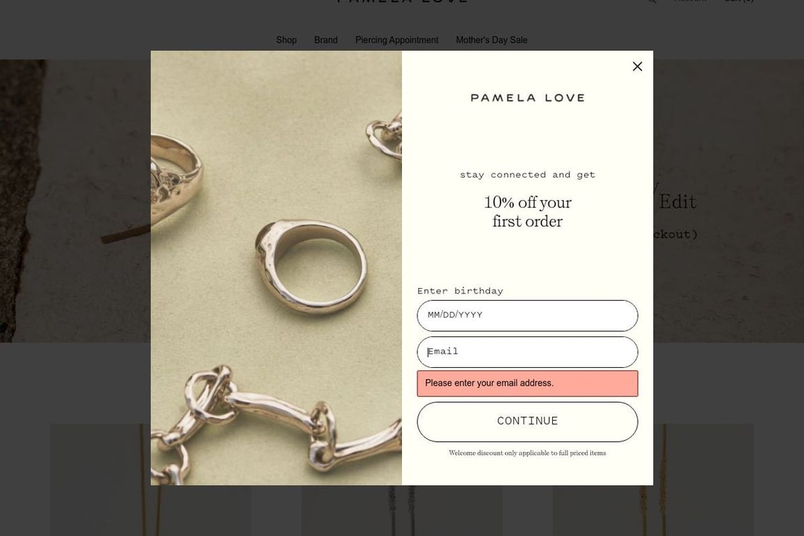 Pamela Love homepage