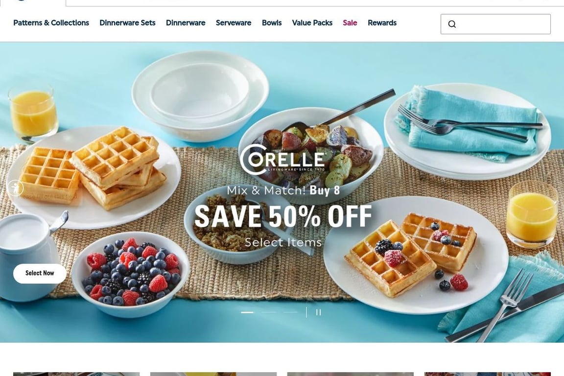 Corelle homepage