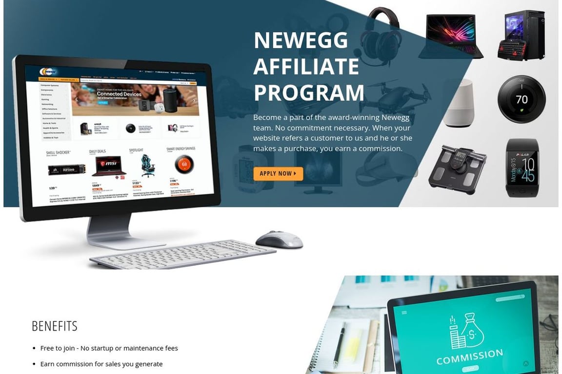 Newegg affiliate program signup page