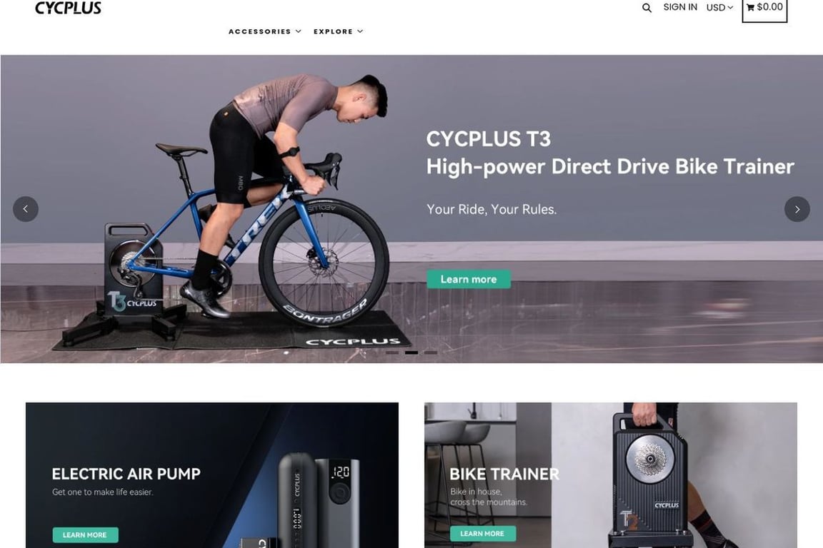 Cycplus UK homepage