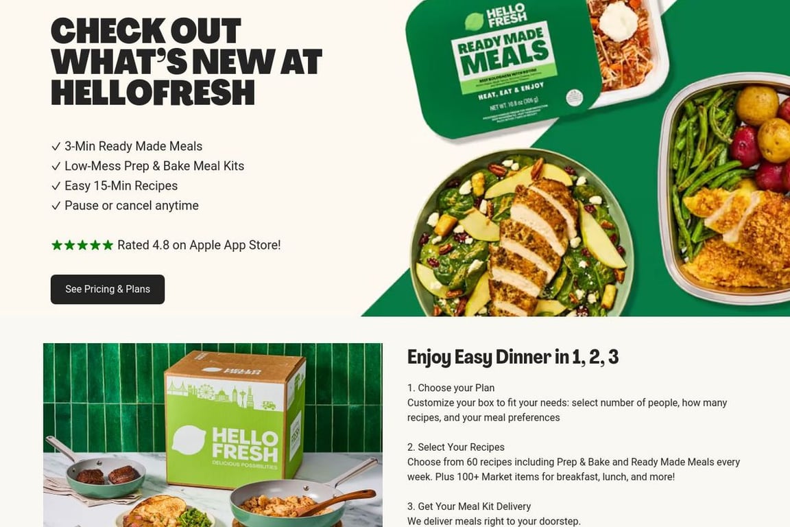 HelloFresh homepage