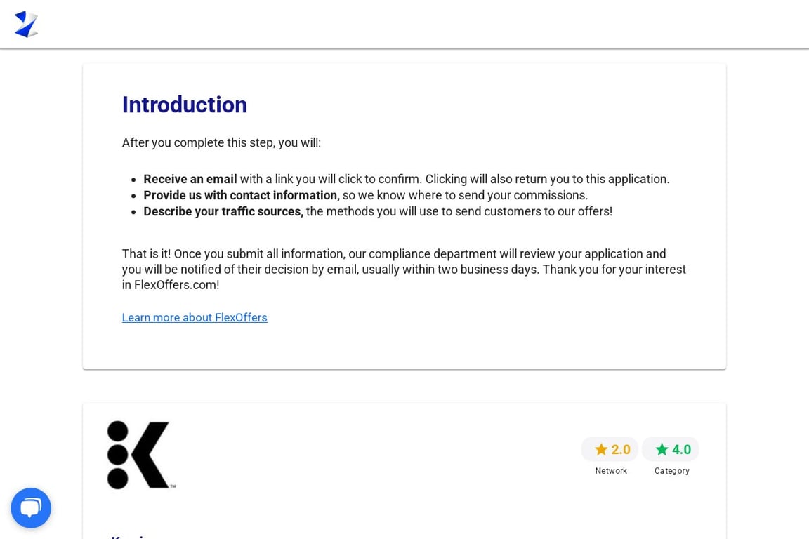Keurig affiliate program signup page