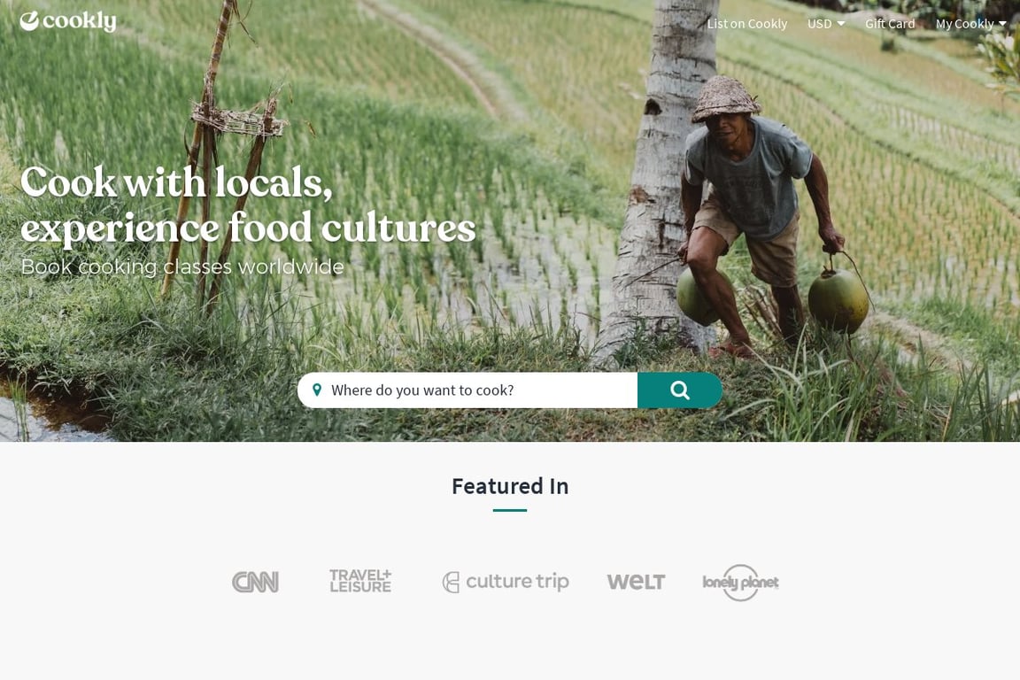 Cookly homepage