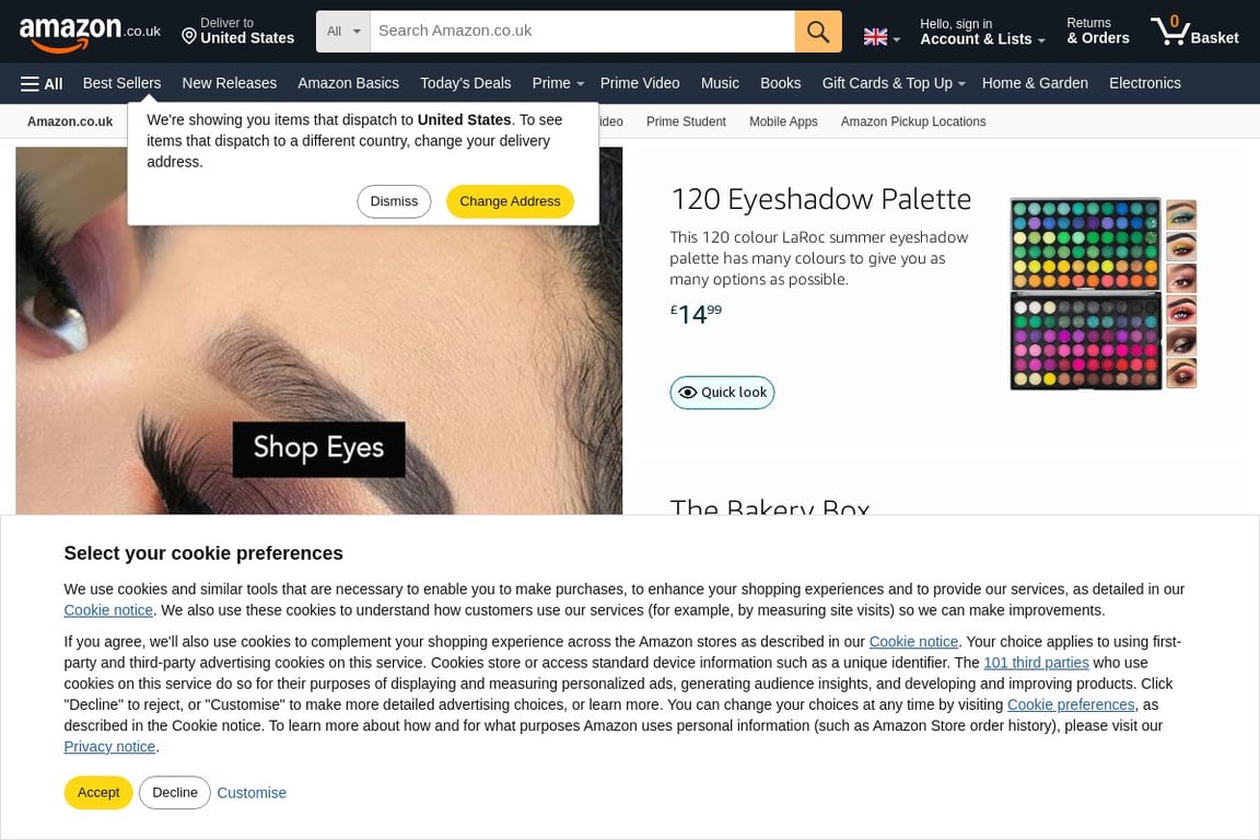 LaRoc Cosmetics UK homepage