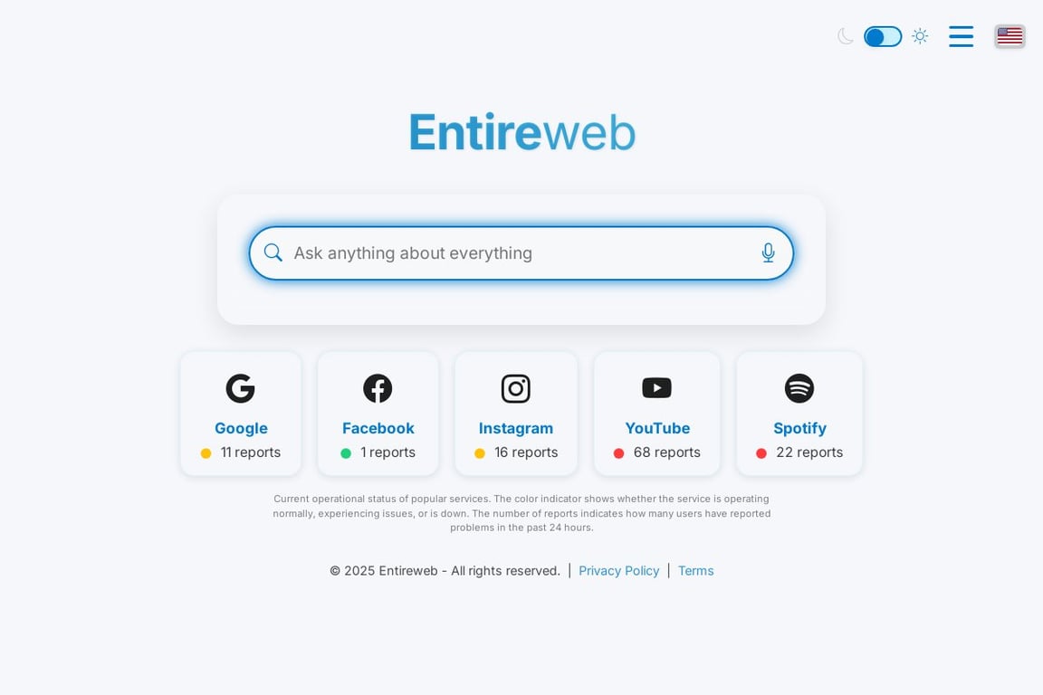 Entireweb homepage