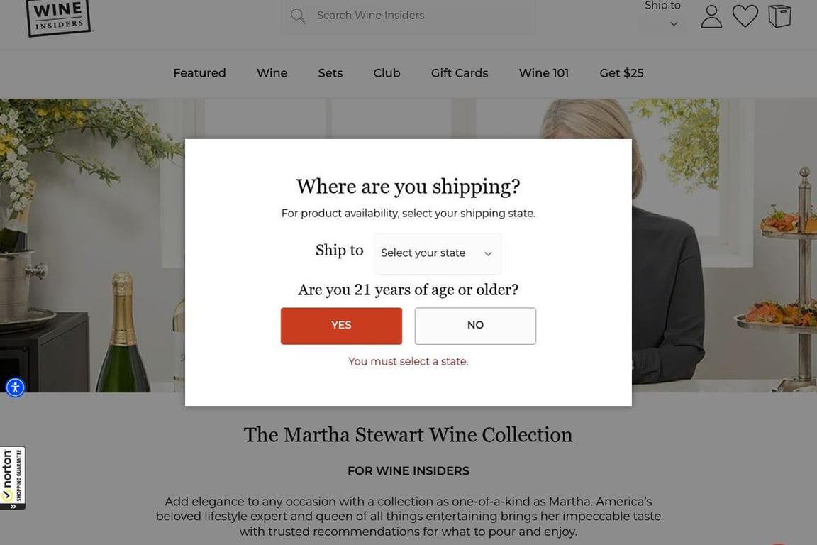 Martha Stewart Wine Co Preferred homepage