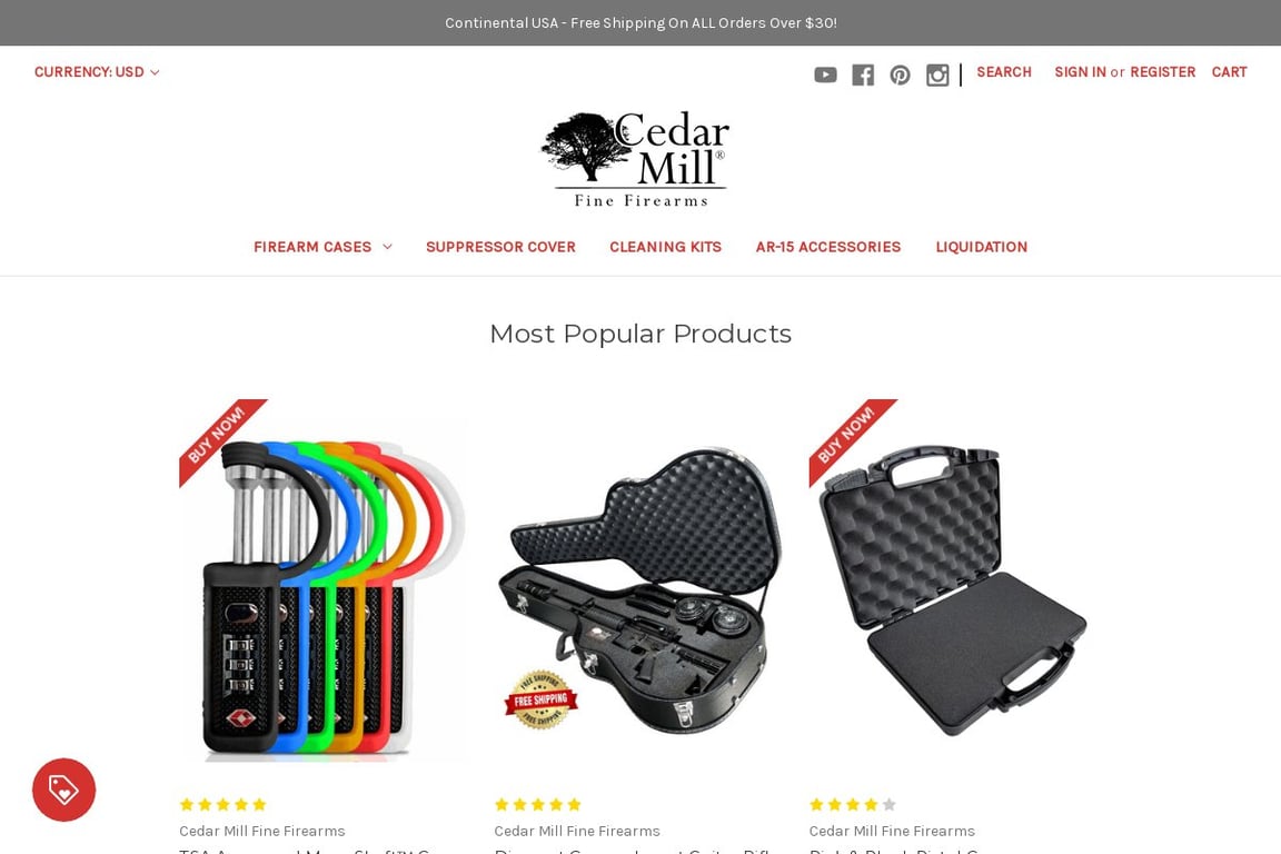 Cedar Mill Firearms homepage
