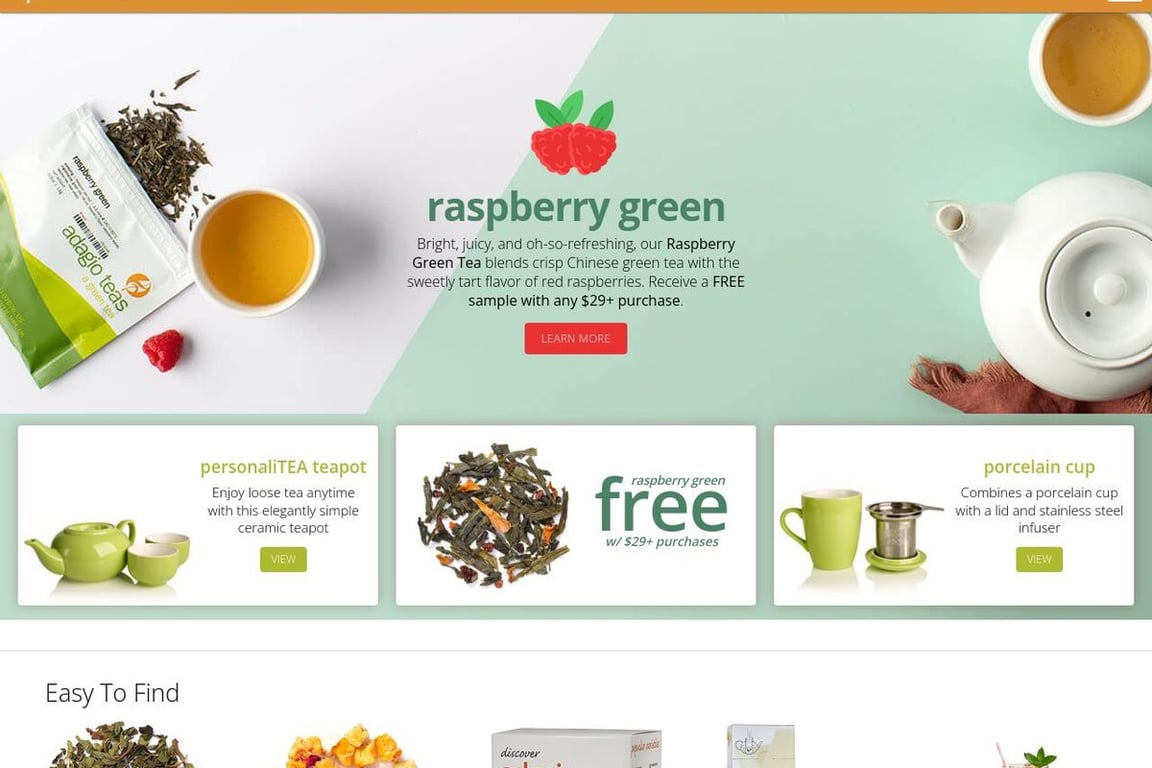 Adagio Teas homepage