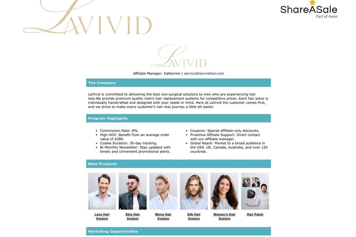 LaVivid affiliate program signup page