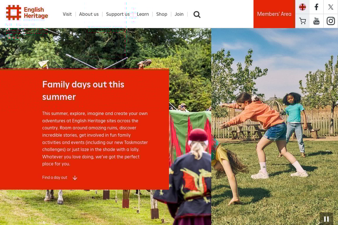 English Heritage homepage